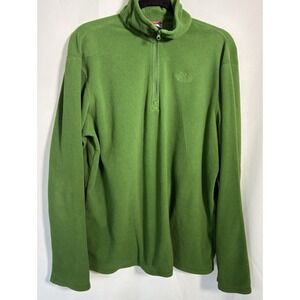 The North Face Sweatshirt Size L Light weight Green fleece 1/4 Zip